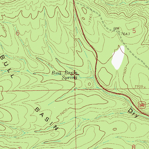 Topographic Map of Bull Basin Spring, NM