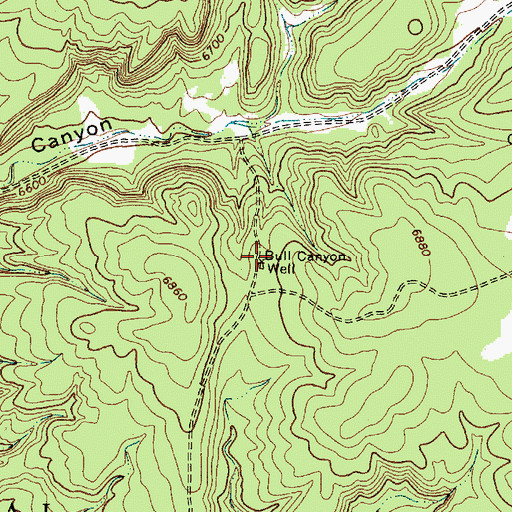 Topographic Map of Bull Canyon Well, NM