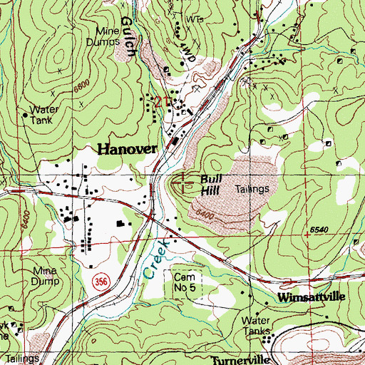 Topographic Map of Bull Hill, NM