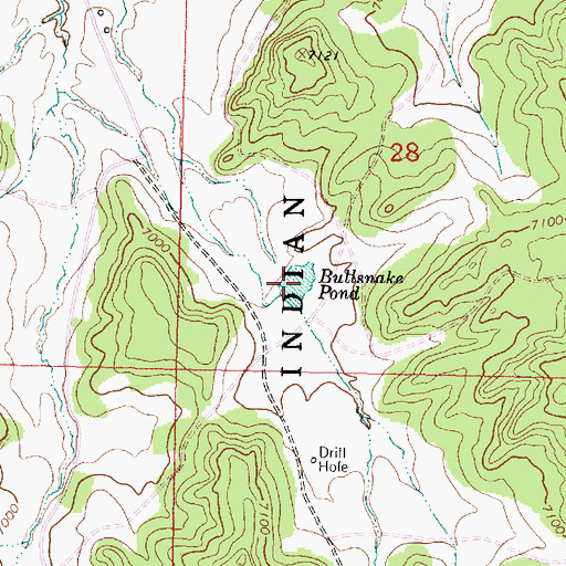 Topographic Map of Bullsnake Pond, NM