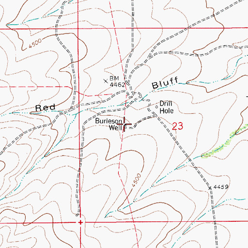 Topographic Map of Burleson Well, NM