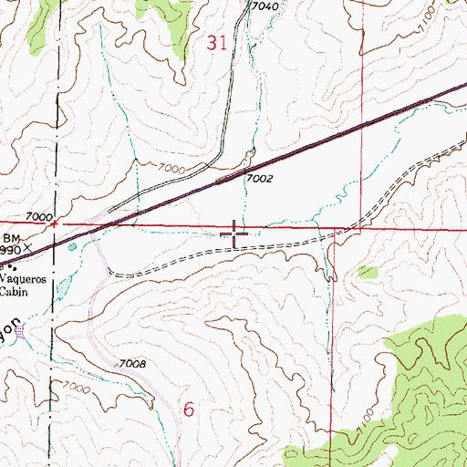 Topographic Map of Burns Canyon, NM