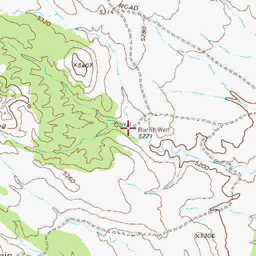 Topographic Map of Burns Well, NM