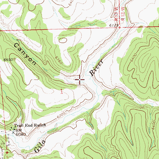 Topographic Map of Burnt Corral Canyon, NM
