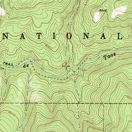 Topographic Map of Burnt Ridge Canyon, NM