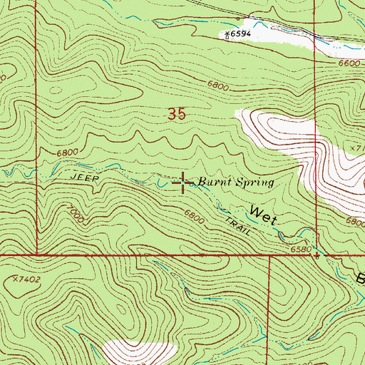 Topographic Map of Burnt Spring, NM