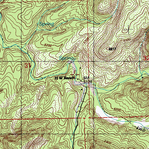Topographic Map of H W Ranch, NM
