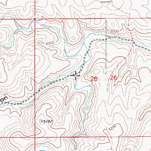 Topographic Map of Burro Canyon, NM