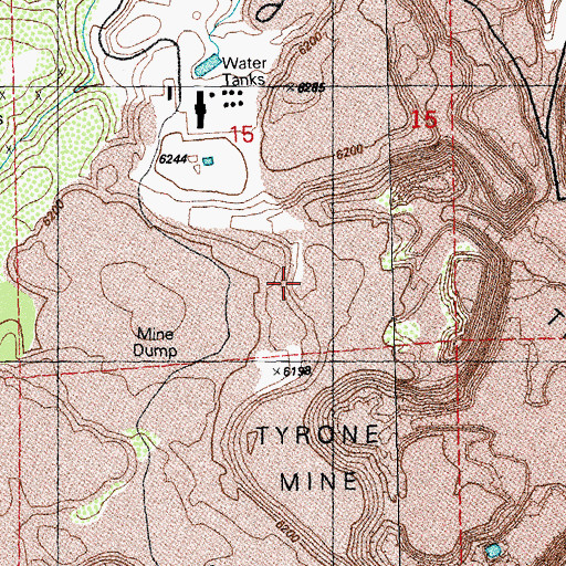 Topographic Map of Burro Chief Mine (historical), NM