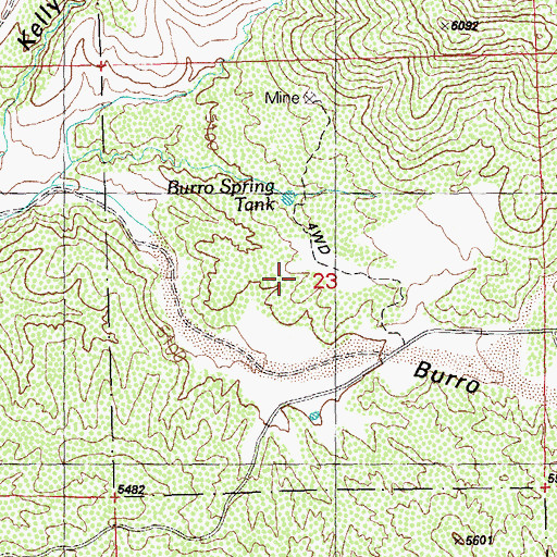 Topographic Map of Kelly Tank, NM
