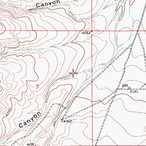 Topographic Map of Buzzard Canyon, NM