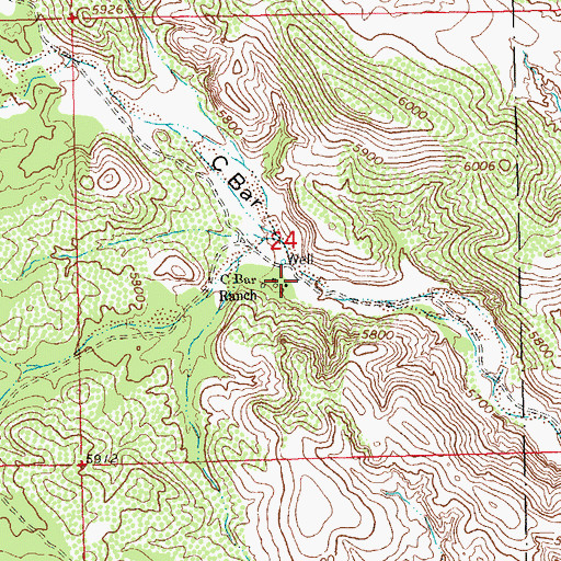 Topographic Map of C Bar Ranch, NM