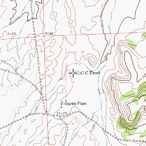 Topographic Map of C C Tank, NM