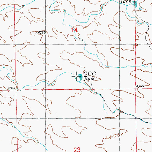 Topographic Map of CCC Tank, NM