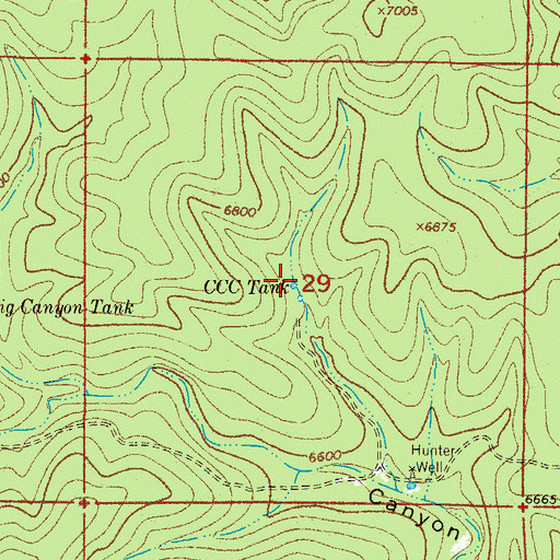 Topographic Map of CCC Tank, NM