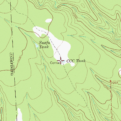 Topographic Map of CCC Tank, NM