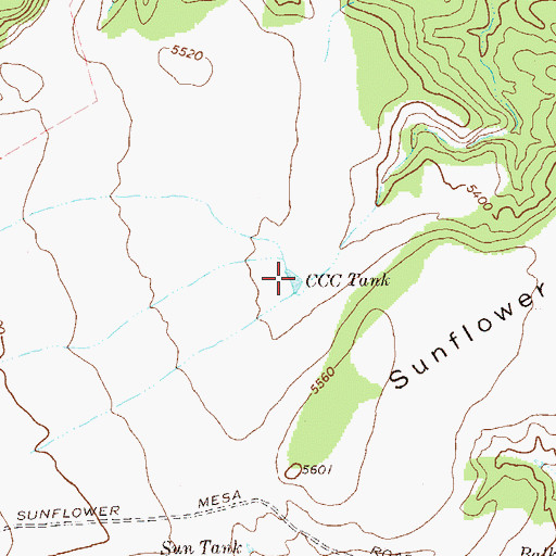 Topographic Map of CCC Tank, NM