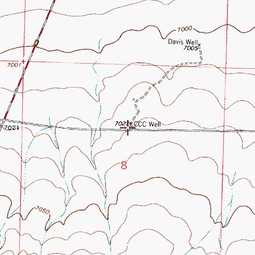 Topographic Map of CCC Well, NM