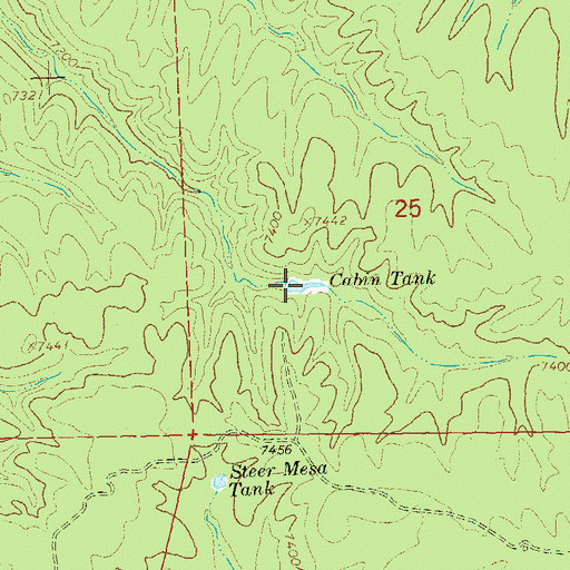 Topographic Map of Cabin Tank, NM