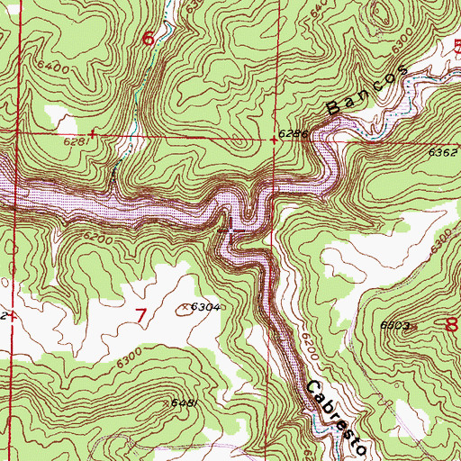 Topographic Map of Cabresto Canyon, NM