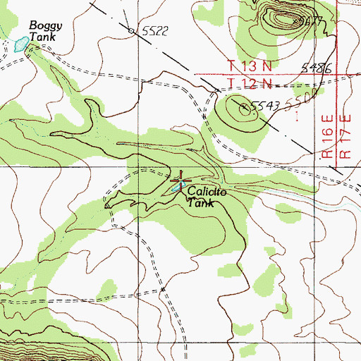 Topographic Map of Calicito Tank, NM