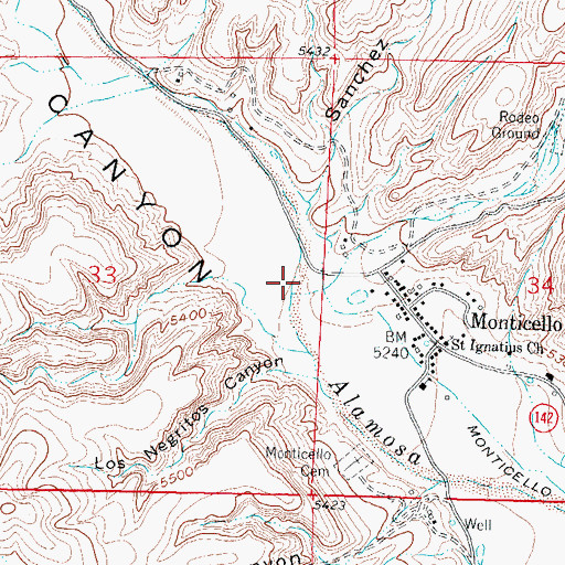 Topographic Map of Calvario Draw, NM