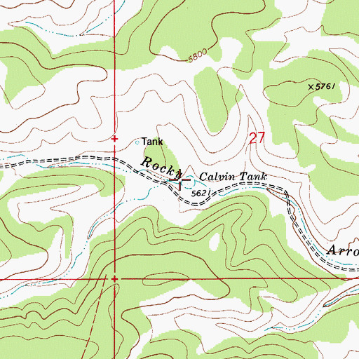Topographic Map of Calvin Tank, NM
