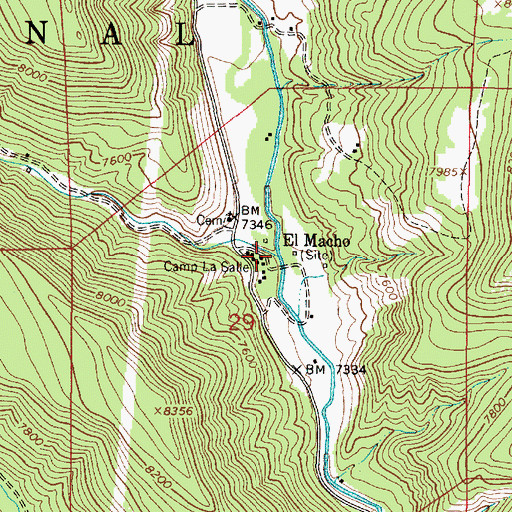 Topographic Map of Camp La Salle, NM