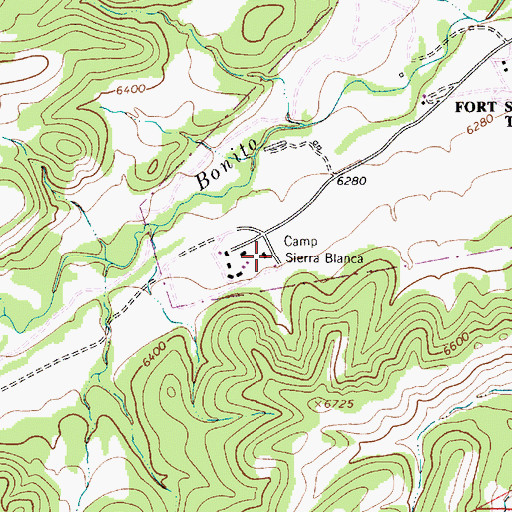 Topographic Map of Camp Sierra Blanca, NM