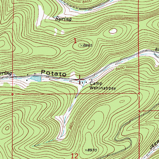 Topographic Map of Camp Wehinahpay, NM