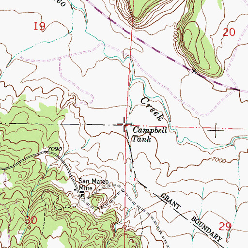 Topographic Map of Campbell Tank, NM