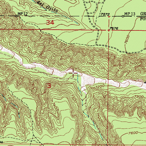 Topographic Map of Caada de Abeyta, NM