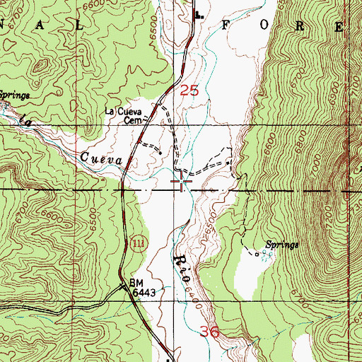 Topographic Map of Caada de la Cueva, NM