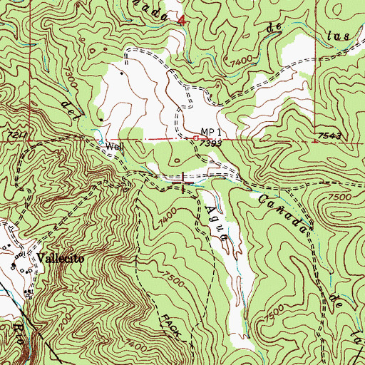 Topographic Map of Caada de la Madera, NM