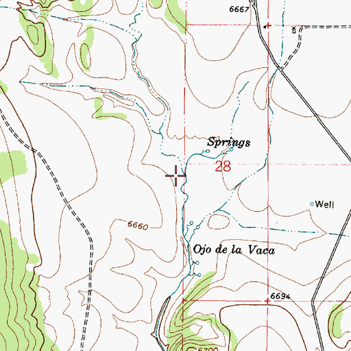 Topographic Map of Caada de la Vaca, NM
