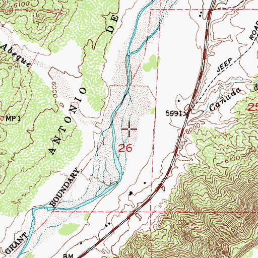 Topographic Map of Caada de la Canelejas, NM