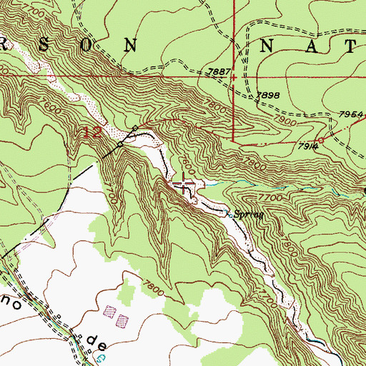 Topographic Map of Caada de la Ruedas, NM
