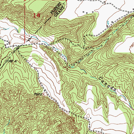 Topographic Map of Caada de los Corralitos, NM