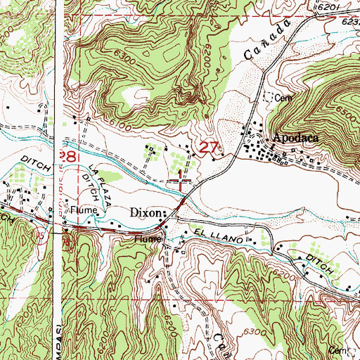 Topographic Map of Caada de Apodaca, NM