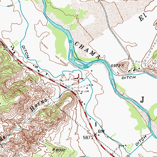 Topographic Map of Caada de Horno, NM