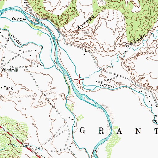 Topographic Map of Caada de Tio Alfonso, NM