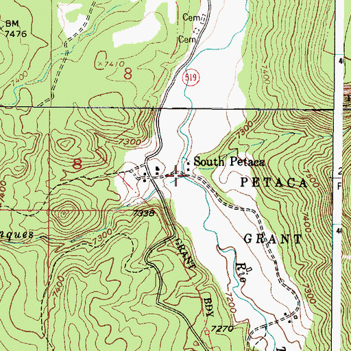 Topographic Map of Caada del los Tanques, NM