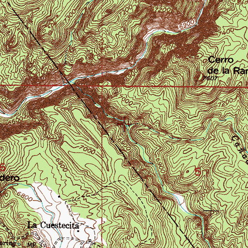 Topographic Map of Caada del Agua, NM