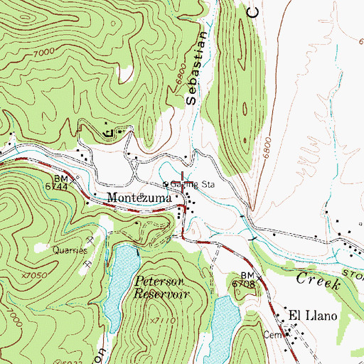 Topographic Map of Caada de Cerro Colorado, NM