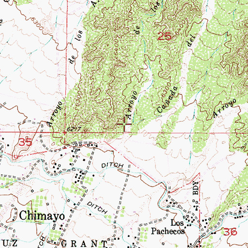 Topographic Map of Caada de Mogote, NM