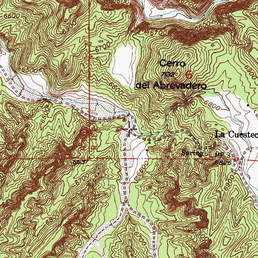 Topographic Map of Caada del Oso, NM