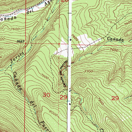 Topographic Map of Caada del Rancho, NM