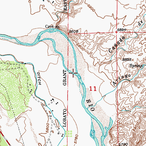 Topographic Map of Caada de las Lemitas, NM