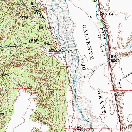 Topographic Map of Caada las Lemitas, NM