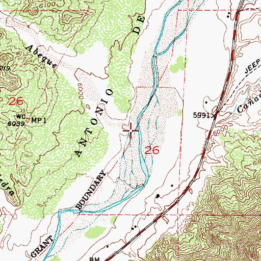 Topographic Map of Caada Abeque, NM